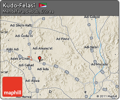 Shaded Relief Map of Kudo-Felasī
