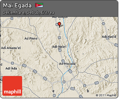 Shaded Relief Map of Mai Egada