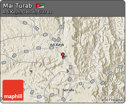Shaded Relief Map of Mai Turab