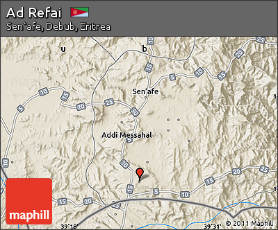Shaded Relief Map of Ad Refai