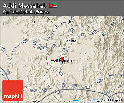 Shaded Relief Map of Addi Messahal