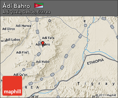 Shaded Relief Map of Ādī Bahro