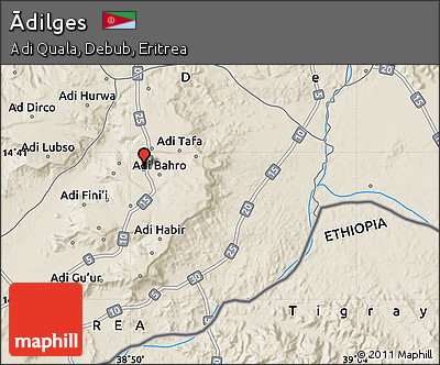 Shaded Relief Map of Ādilges