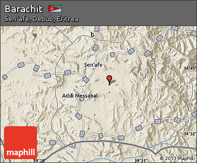 Shaded Relief Map of Barachit