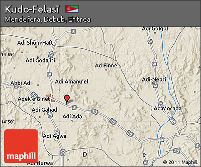 Shaded Relief Map of Kudo-Felasī
