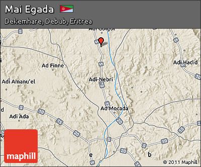 Shaded Relief Map of Mai Egada