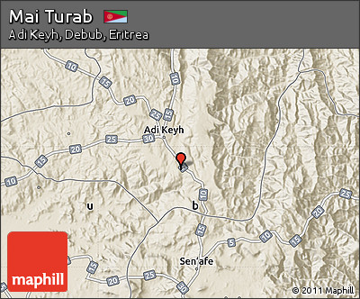 Shaded Relief Map of Mai Turab