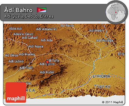 Physical Panoramic Map of Ādī Bahro