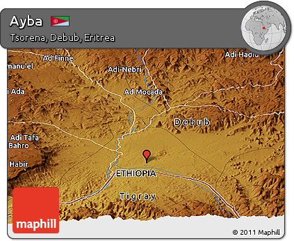 Physical Panoramic Map of Ayba