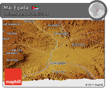 Physical Panoramic Map of Mai Egada