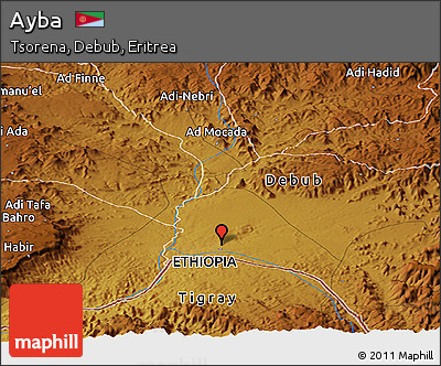 Physical Panoramic Map of Ayba