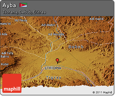Physical Panoramic Map of Ayba