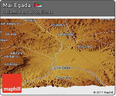 Physical Panoramic Map of Mai Egada