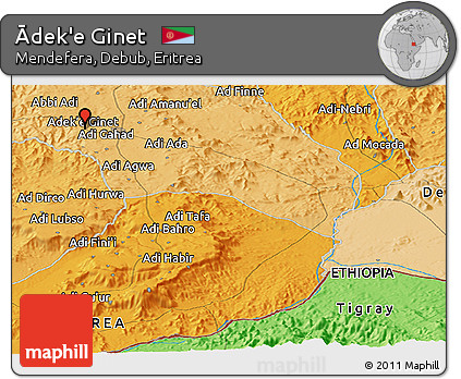 Political Panoramic Map of Ādek'e Ginet