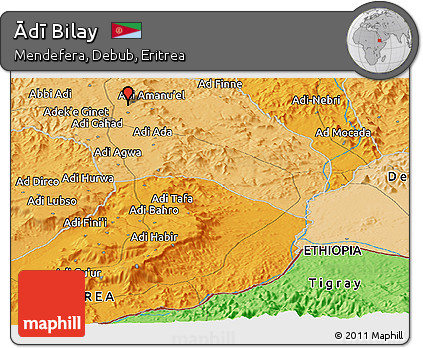 Political Panoramic Map of Ādī Bilay