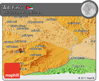 Political Panoramic Map of Ādī Fini'i