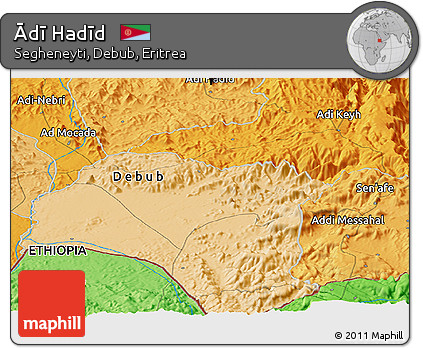 Political Panoramic Map of Ādī Hadīd