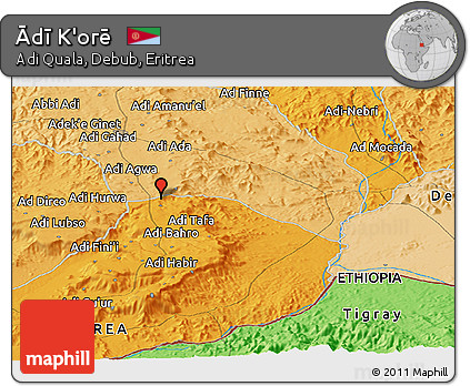 Political Panoramic Map of Ādī K'orē
