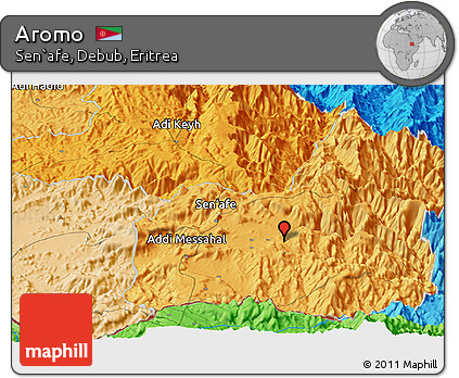 Political Panoramic Map of Aromo