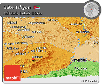 Political Panoramic Map of Bēte Ts'iyon