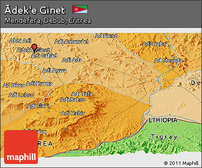 Political Panoramic Map of Ādek'e Ginet