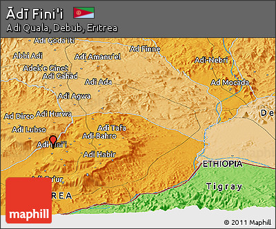 Political Panoramic Map of Ādī Fini'i