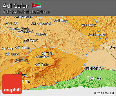 Political Panoramic Map of Ādī Gu'ur