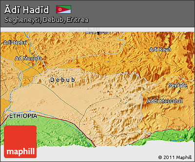 Political Panoramic Map of Ādī Hadīd