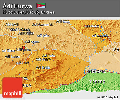 Political Panoramic Map of Ādī Hurwa