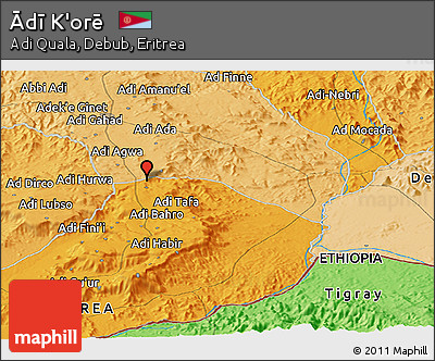 Political Panoramic Map of Ādī K'orē