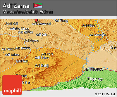 Political Panoramic Map of Ādī Zarna