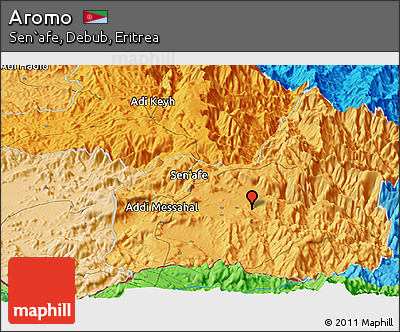 Political Panoramic Map of Aromo