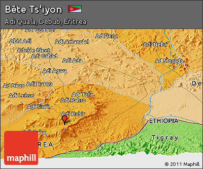 Political Panoramic Map of Bēte Ts'iyon