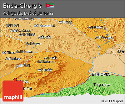 Political Panoramic Map of Enda-Ghergis