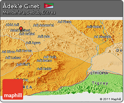 Political Panoramic Map of Ādek'e Ginet