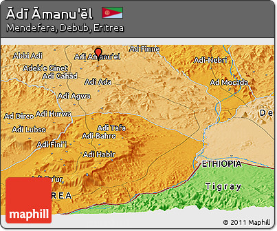 Political Panoramic Map of Ādī Āmanu'ēl