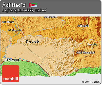 Political Panoramic Map of Ādī Hadīd