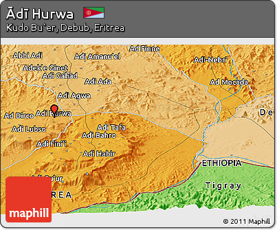 Political Panoramic Map of Ādī Hurwa