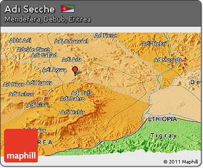 Political Panoramic Map of Adi Secche