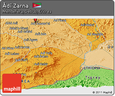 Political Panoramic Map of Ādī Zarna