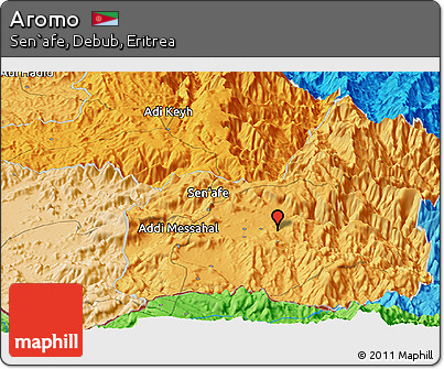 Political Panoramic Map of Aromo