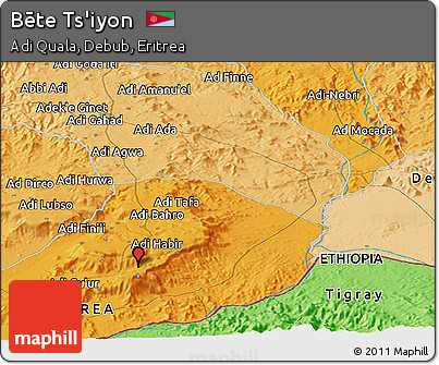 Political Panoramic Map of Bēte Ts'iyon