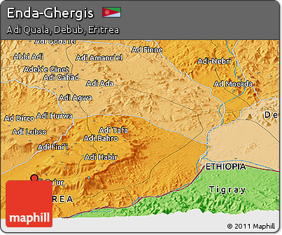 Political Panoramic Map of Enda-Ghergis