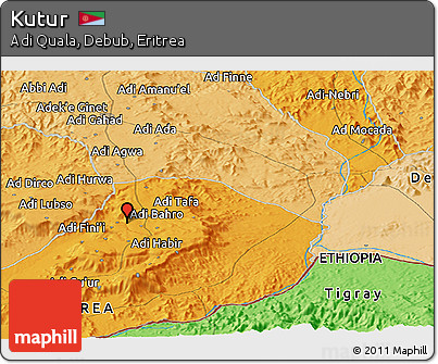 Political Panoramic Map of Kutur