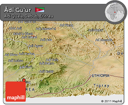 Satellite Panoramic Map of Ādī Gu'ur