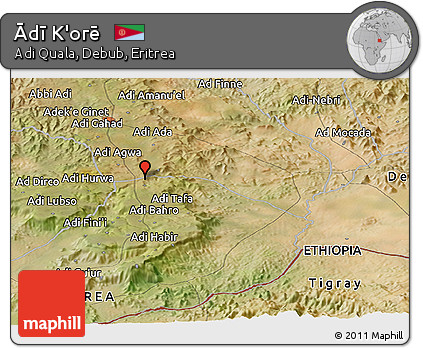 Satellite Panoramic Map of Ādī K'orē
