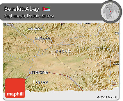 Satellite Panoramic Map of Berakit-Abay