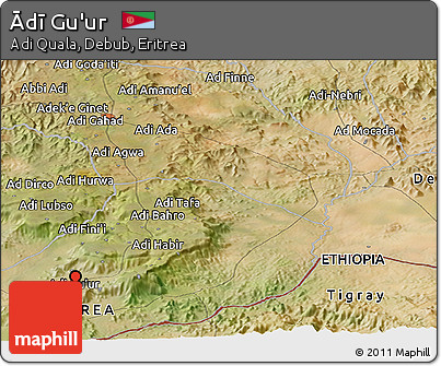 Satellite Panoramic Map of Ādī Gu'ur