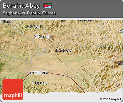 Satellite Panoramic Map of Berakit-Abay
