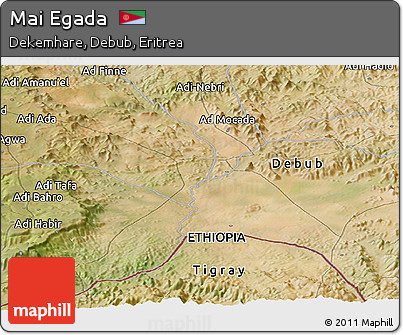 Satellite Panoramic Map of Mai Egada